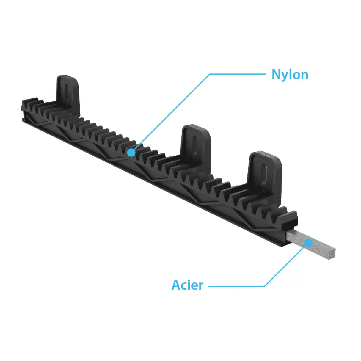 Avidsen Cremagliera supplementare in Nylon per cancelli scorrevoli da 50 cm