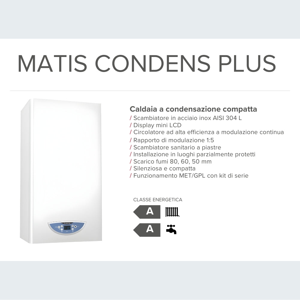 Ariston MATIS CONDENS PLUS 24 - Caldaia a Condensazione compatta con Kit Fumi OMAGGIO