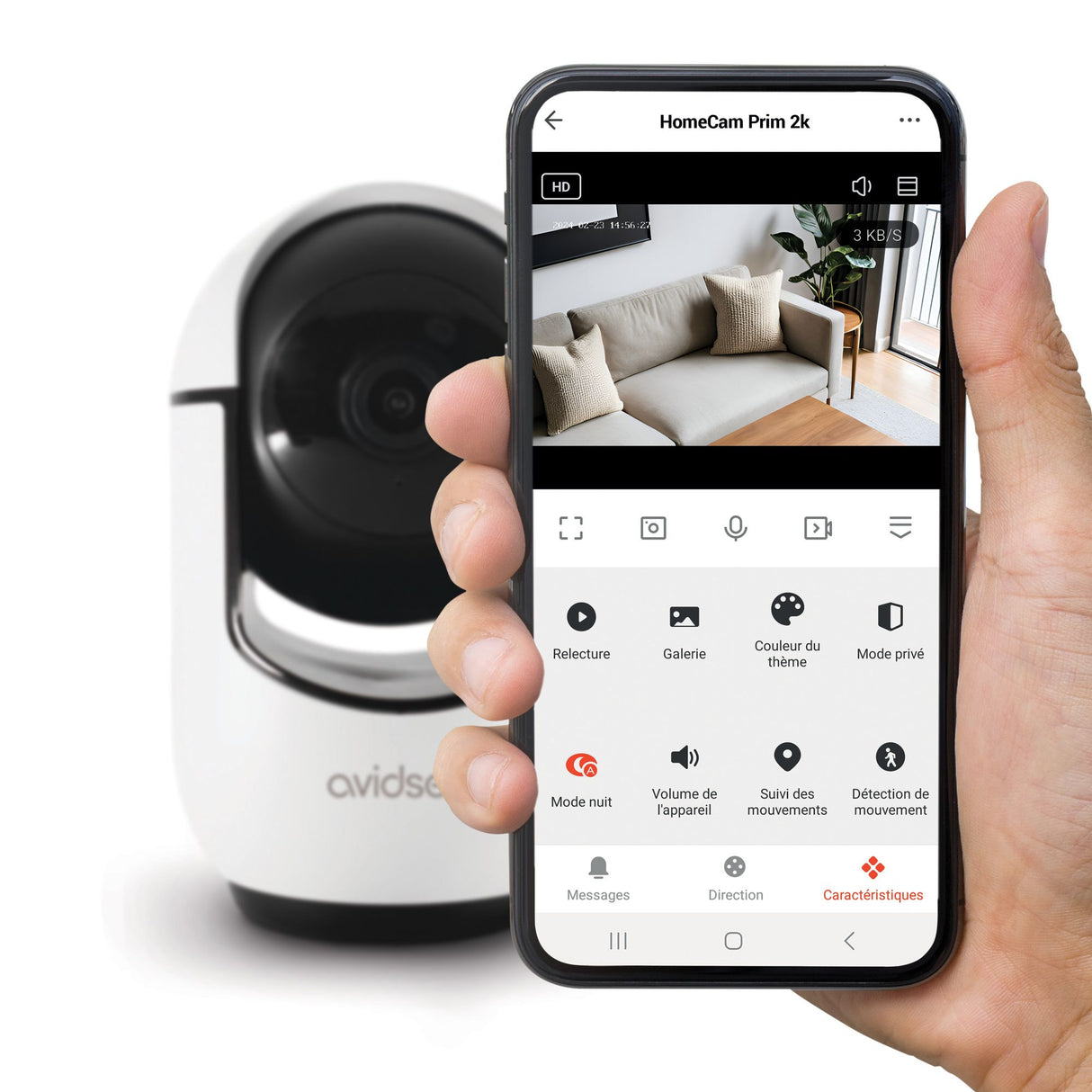 Avidsen Telecamera IP motorizzata per interni HomeCam Prim 2,5K 127158