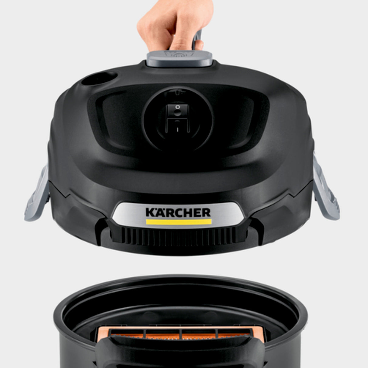 Kärcher AD 4 Premium – Aspiracenere 600 W con Filtro Ignifugo e Serbatoio Metallo 17 L – Per Cenere Fredda, Stufe a Pellet, Camini e Barbecue – Sistema ReBoost