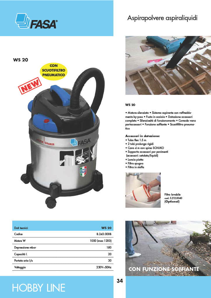 FASA WS 20 wet and dry vacuum cleaner
