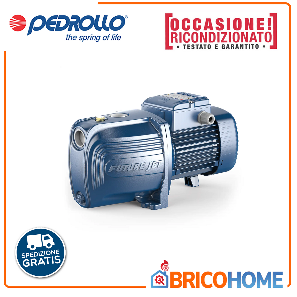 Pedrollo Elettropompa autoadescante FUTURE JETm 2AX - 1,25 HP per autoclave RICONDIZIONATA
