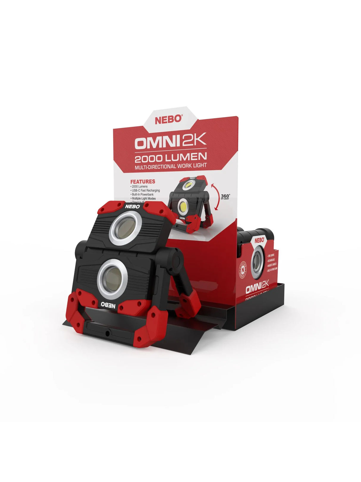 OMNI2K 2000 Lumen omnidirektionale Arbeitsleuchte mit Powerbank – NEBO