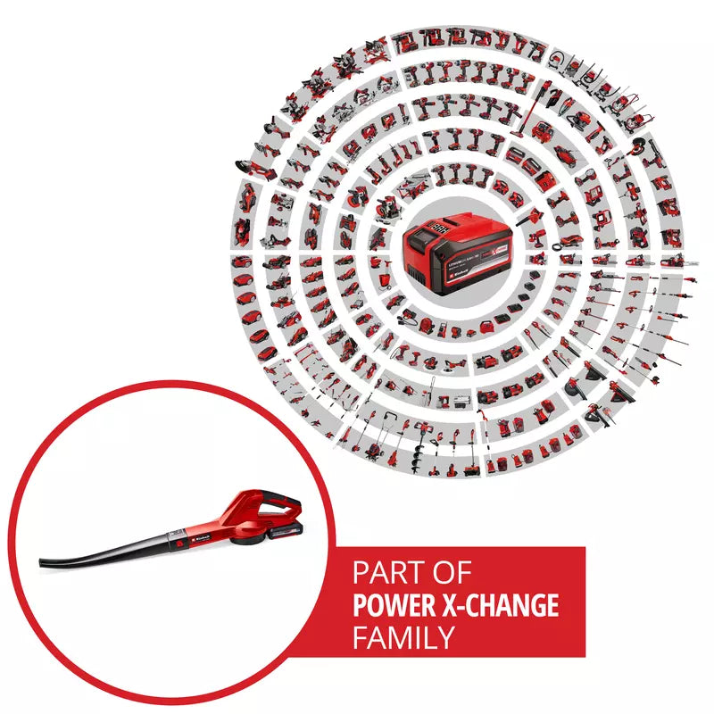 Einhell Soffiatore per foglie a batteria GC-CL 18 Li E Kit con 1 batteria da 2,0Ah
