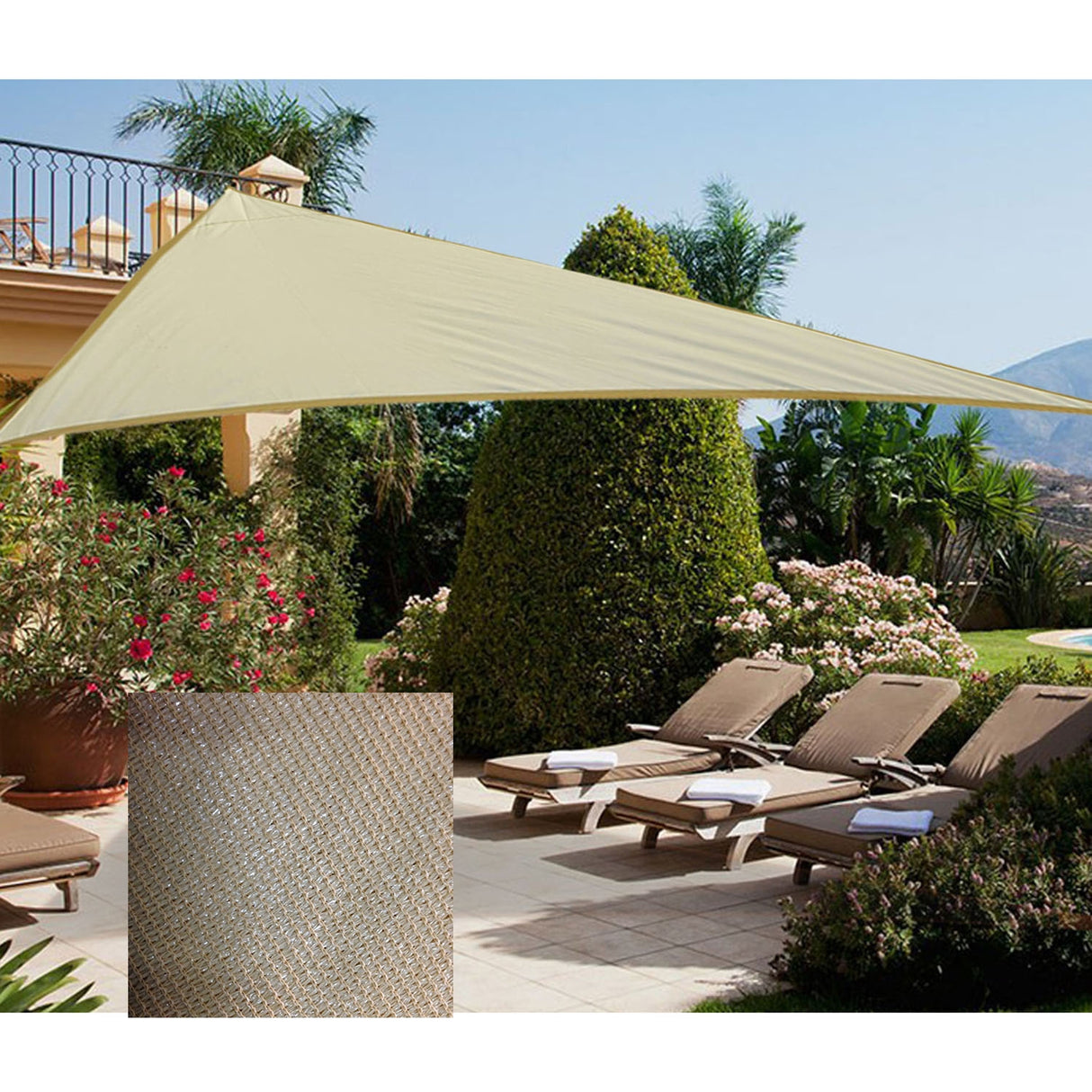 Vela ombra GDLC Amalfi 300x300x300 colore Ecrù