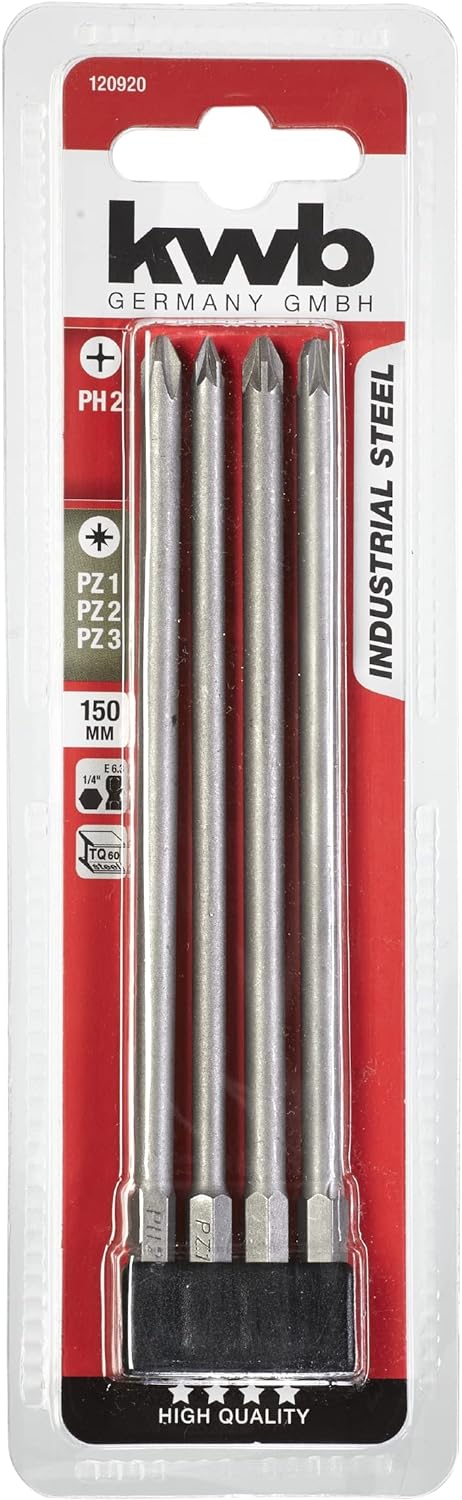 Set Inserti 4 pezzi lunghezza 150 mm, extra lungo con gambo 1/4 - KWB