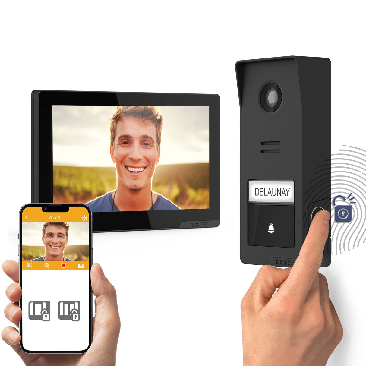 Extel Videocitofono connesso Wi-Fi - senza fili portata fino a 350 metri - Wave 3