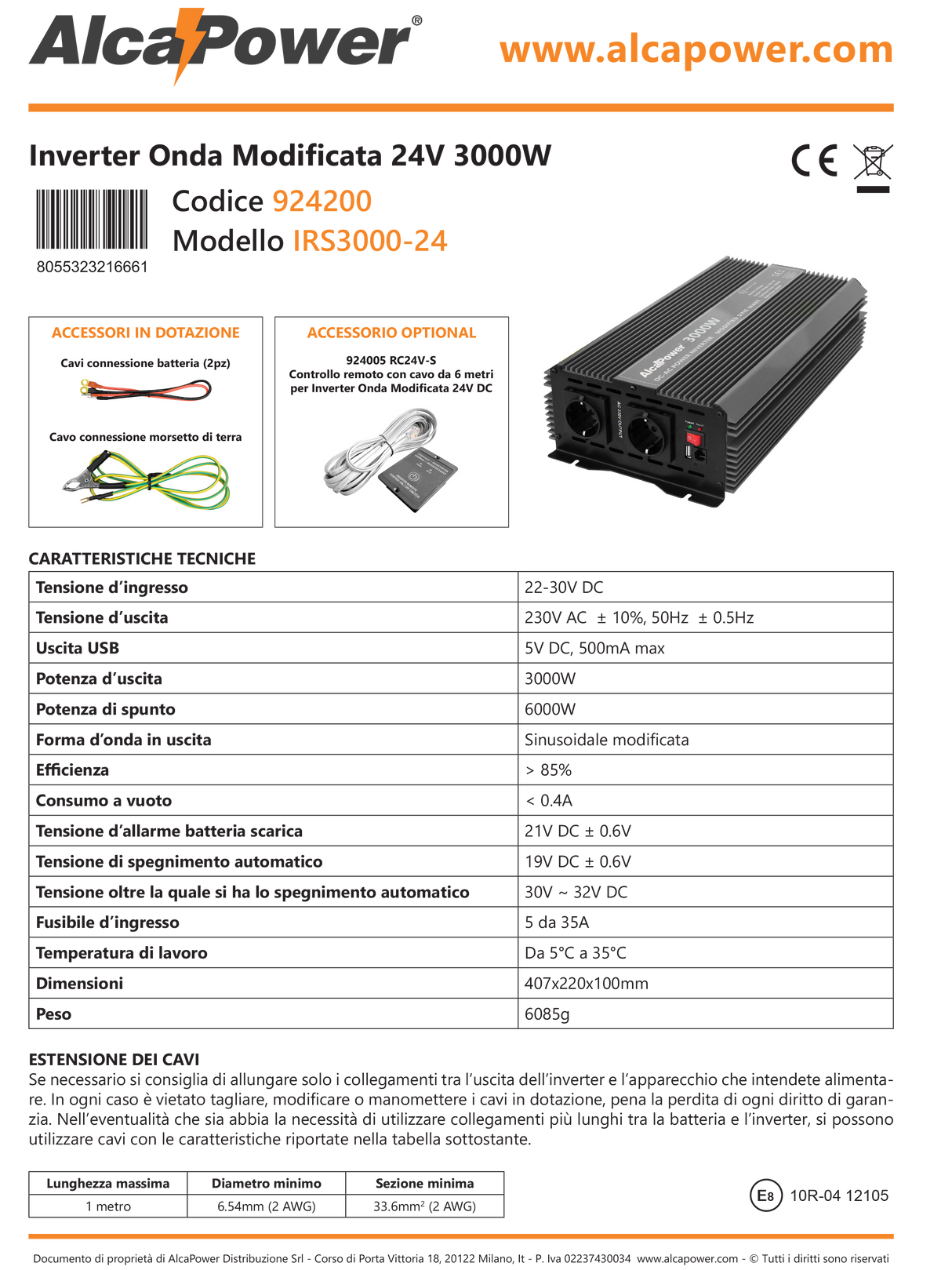 Sanftanlauf-Wechselrichter 3000 W Eingang 24 V DC Ausgang 230 V AC