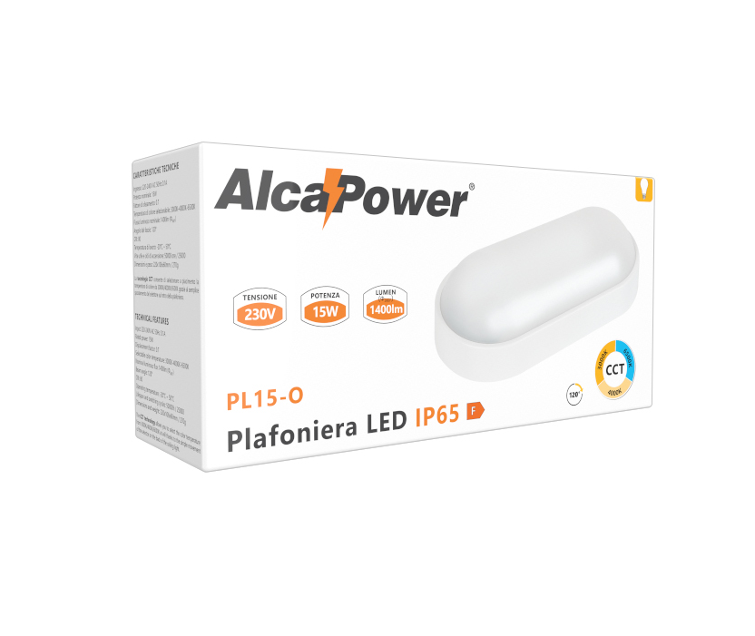 Alcapower Plafoniera LED IP65 CCT 15W Ovale – 930370