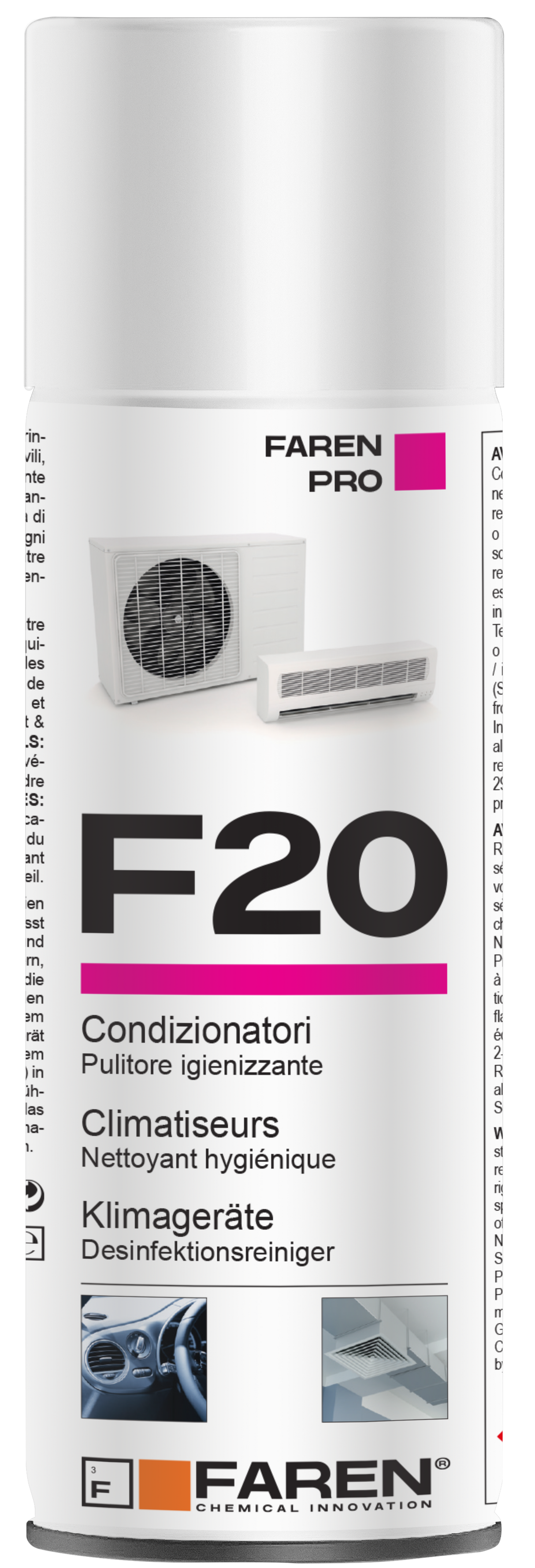 F20 FAREN disinfectant sanitizing spray for air conditioners and air conditioners