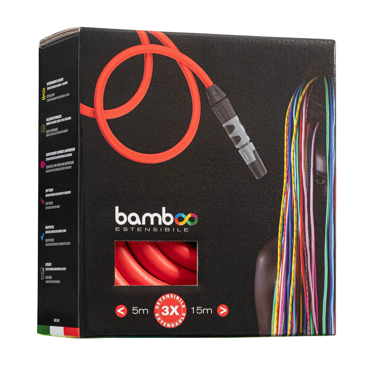 RR Italia Tubo Estensibile Bamboo RED 5–15MT con Lancia e Raccordi – BXR50