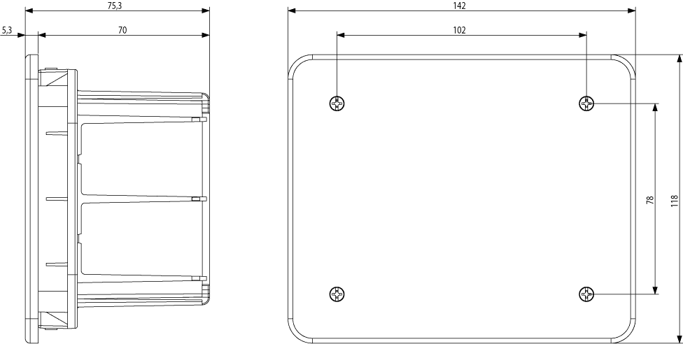 Einbau-Anschlussdose 116x92x70mm - V70003