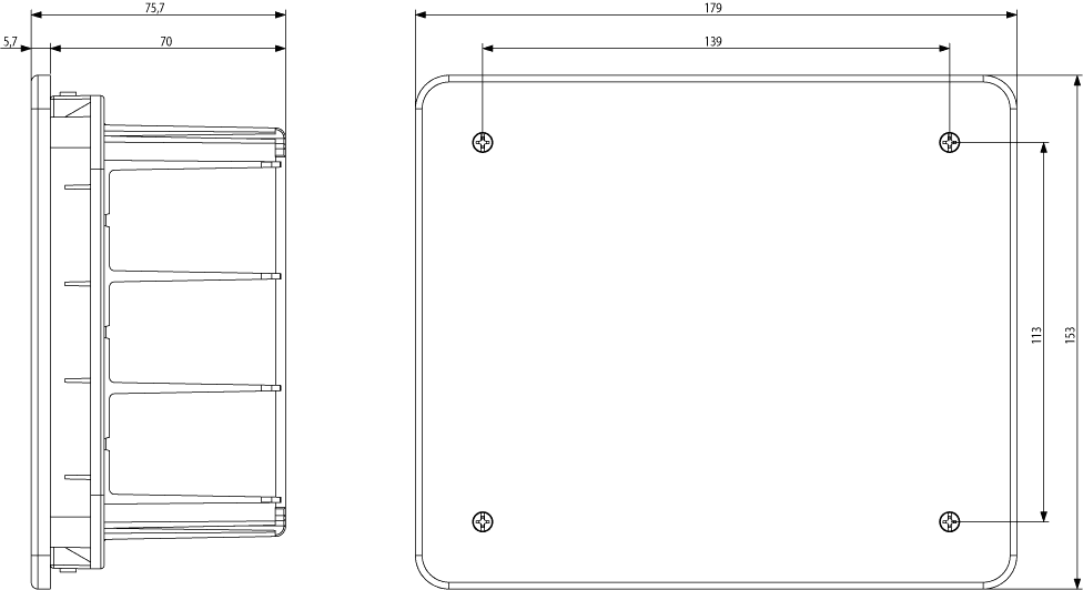 Einbau-Anschlussdose 154x128x70mm - V70005