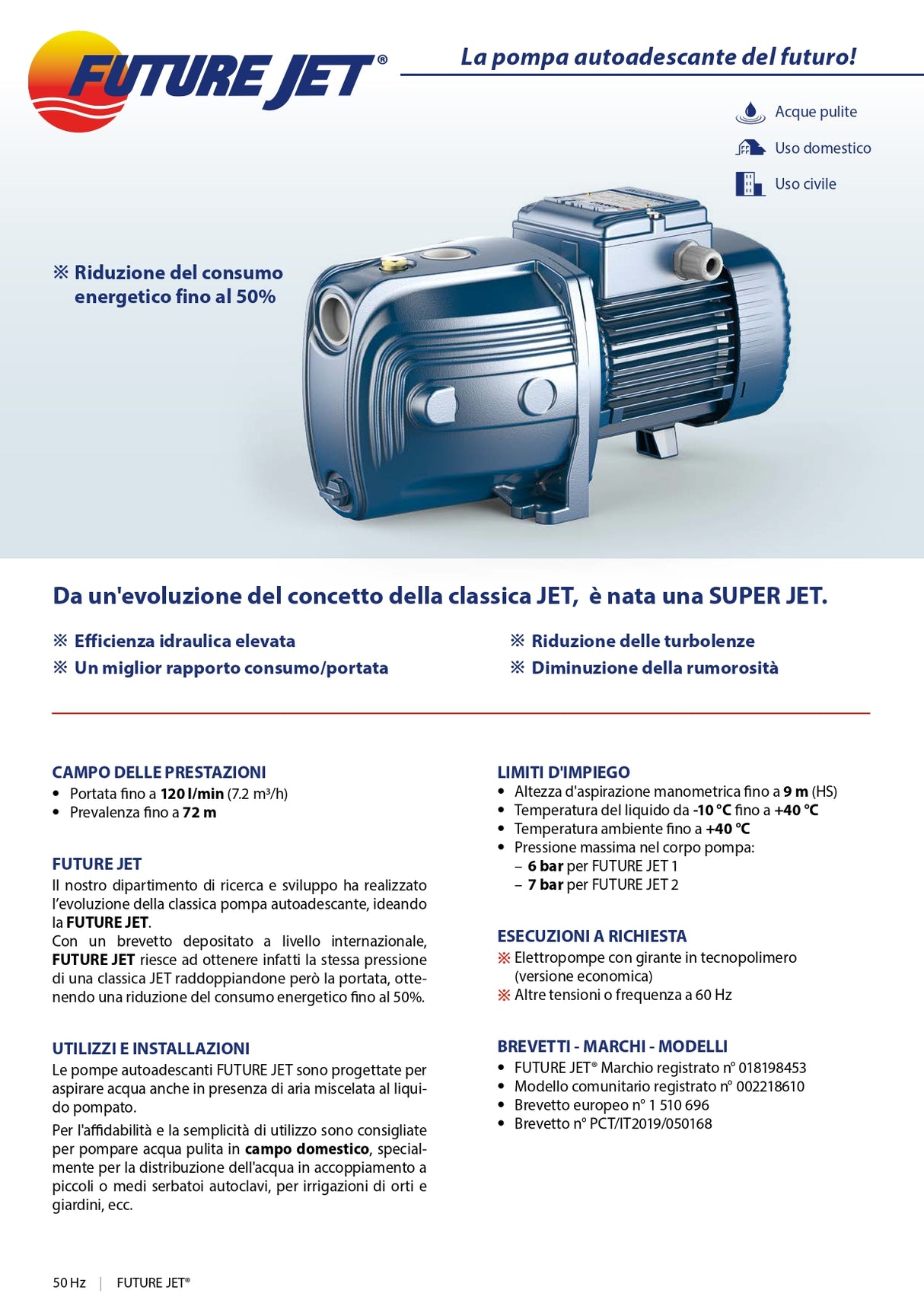 PEDROLLO JSWm 2AX - 1.5 HP self-priming electric pump - for autoclave