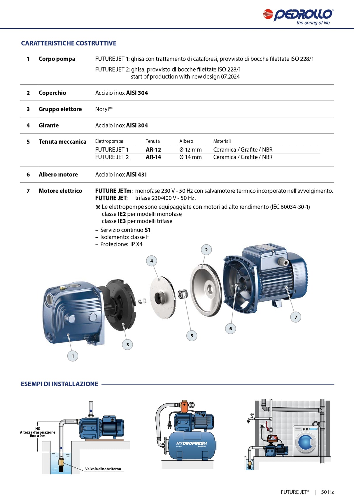 PEDROLLO FUTURE JETm 1C - 0,5 PS selbstansaugende Elektropumpe - für Autoklaven