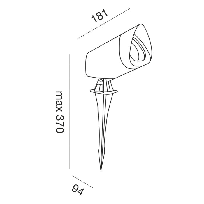 GeaLuce proiettore in alluminio e diffusore in vetro temperato per lampade GU10 IP65