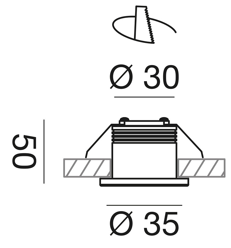 Faretto da incasso tondo 3W luce naturale 4000K finitura nichel