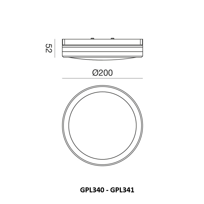 GEA LUCE Plafoniera rotonda per esterno CCT IP65