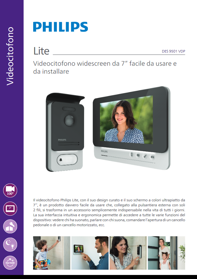 Philips 7-Zoll-Breitbild-Video-Gegensprechanlage