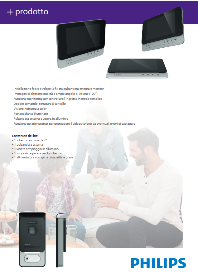 Philips 7-Zoll-Breitbild-Video-Gegensprechanlage