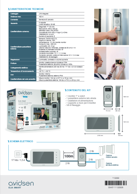 Vernetzte Video-Gegensprechanlage Avidsen Home – Elia Smart