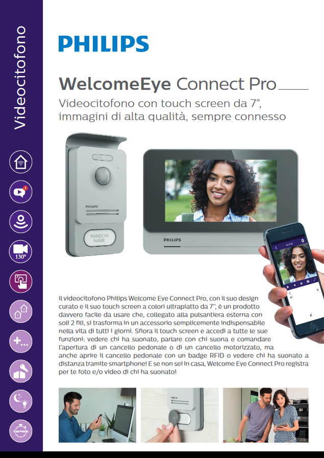 Wi-Fi-Video-Gegensprechanlage-Touchscreen-Monitor 7'' – WelcomeEye Connect Pro – Philips