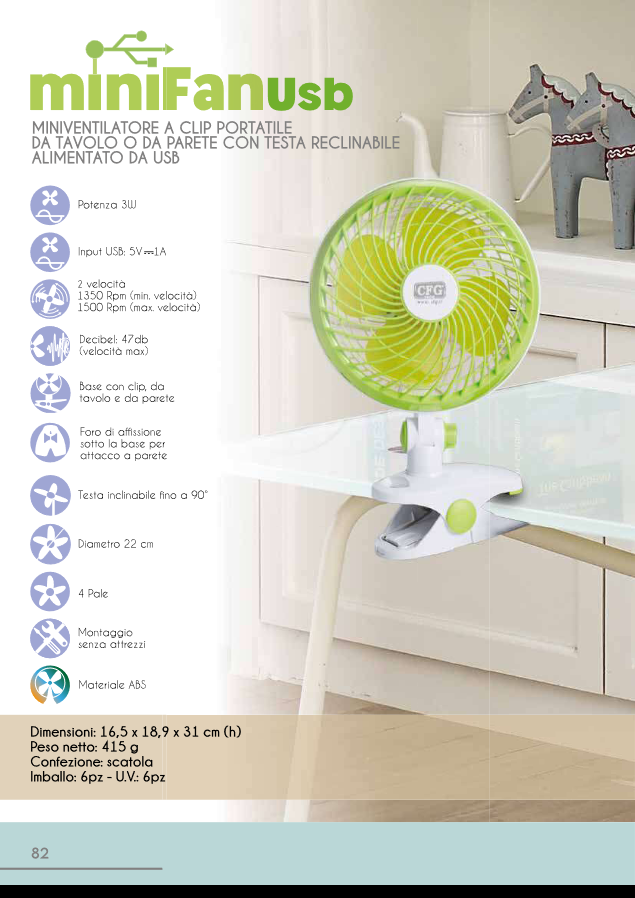 Tragbarer Ventilator mit Clip und Sockel – USB-Mini-Ventilator