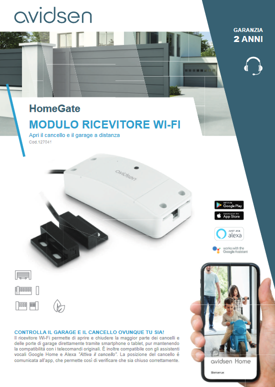 Avidsen Modulo Wi-Fi per automazioni cancelli e garage di tutte le marche - HomeGate