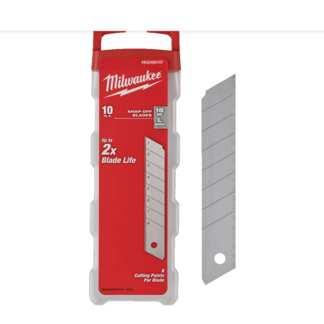 Lama di ricambio a spezzare per taglierino 18mm, 10 pezzi - MILWAUKEE
