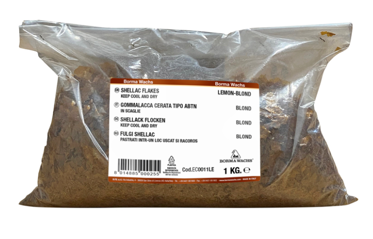 Borma Wachs - Gommalacca in Scaglie Naturale Cerata | 1kg | Restauro Legno | Vernice Tampone | ABTN