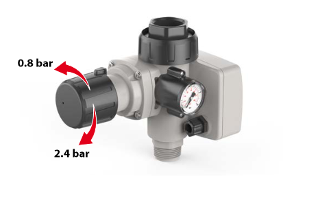 Presflo Vario electronic variable pressure regulator with pressure gauge