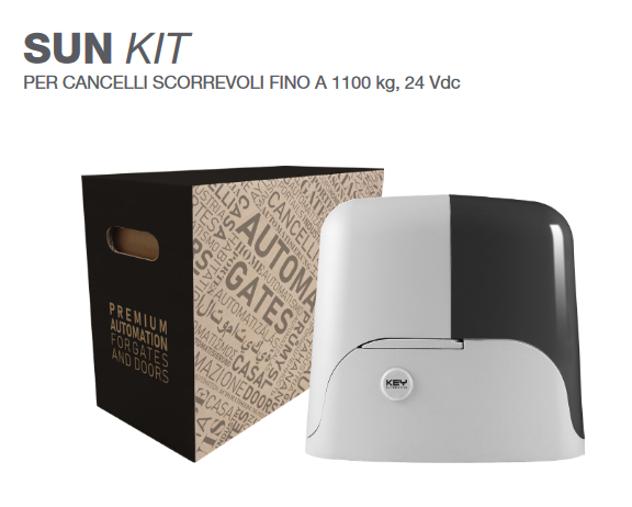 Key Automation Kit automazione connessa Wi-Fi per cancelli scorrevoli fino a 500 Kg 24V KSUN5024EK