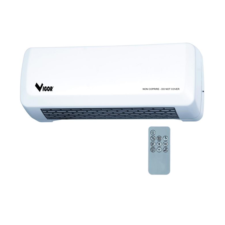 Termoconvettore da parete con telecomando 2000W - Vigor