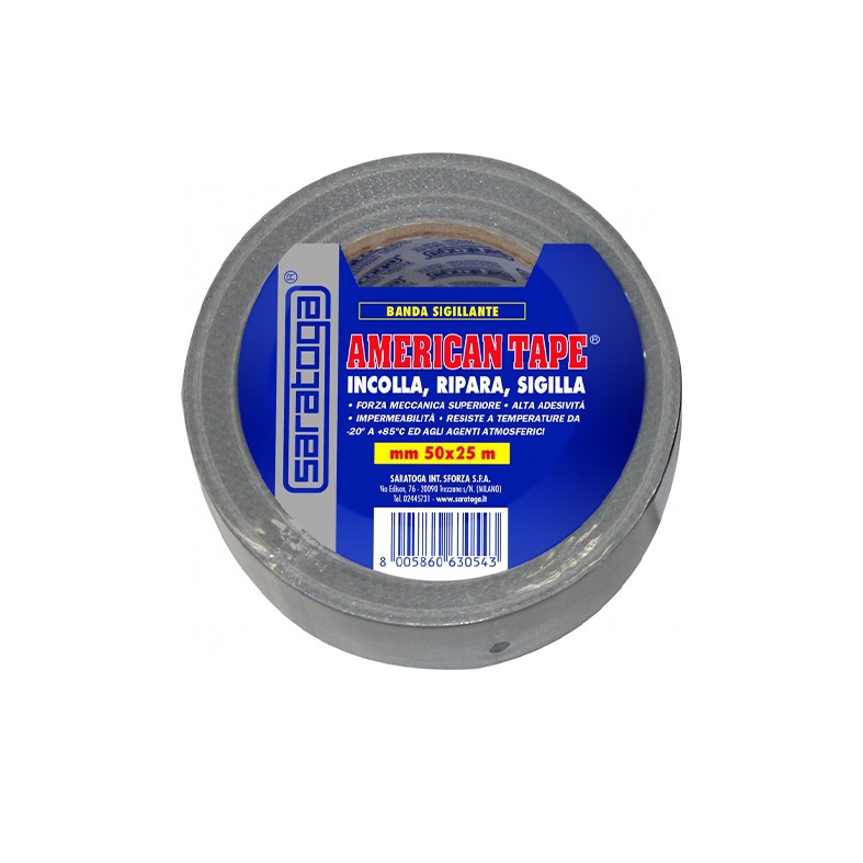 Amerikanisches graues Leinwandband 50 mm x 25 m – Saratoga