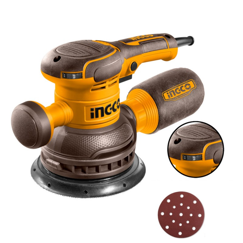 INGCO Levigatrice rotorbitale 450W 150mm con 5 fogli carta abrasiva