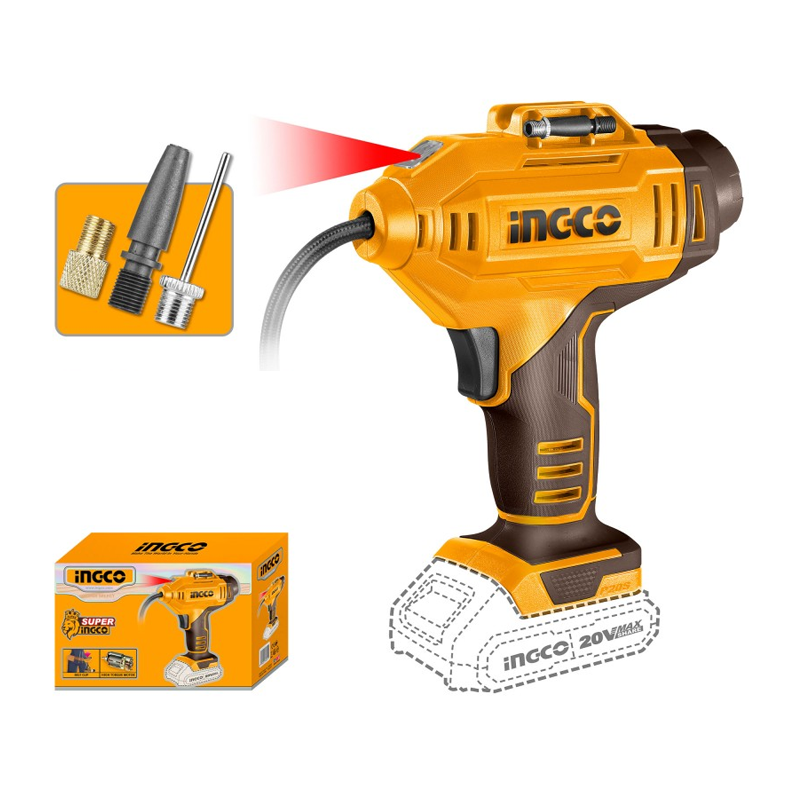 INGCO Compressore portatile 20V con luce LED nudo ( solo corpo )