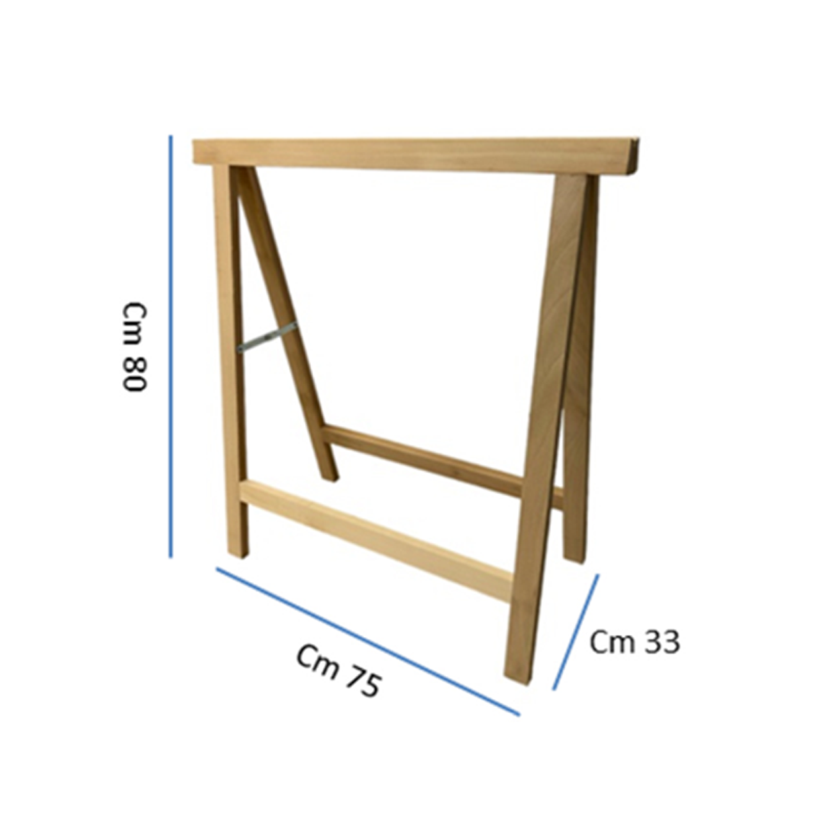 Staffelei aus naturbelassener Buche, 75 x 80 cm. Hergestellt in Italien für den professionellen Einsatz