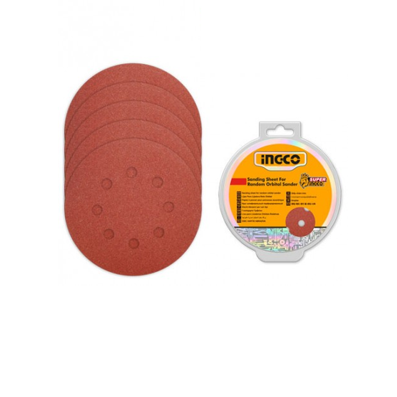 INGCO Set 50 Dischi Abrasivi Ø150 mm per Levigatrice Orbitale