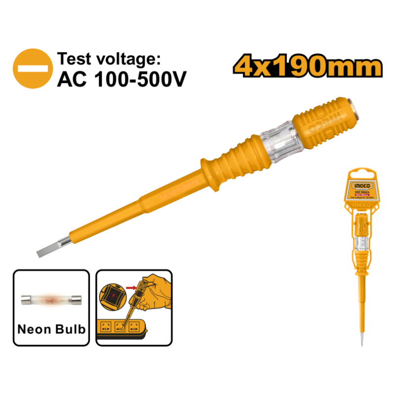INGCO Cacciavite Cercafase 190mm 100–500V – HSDT1908
