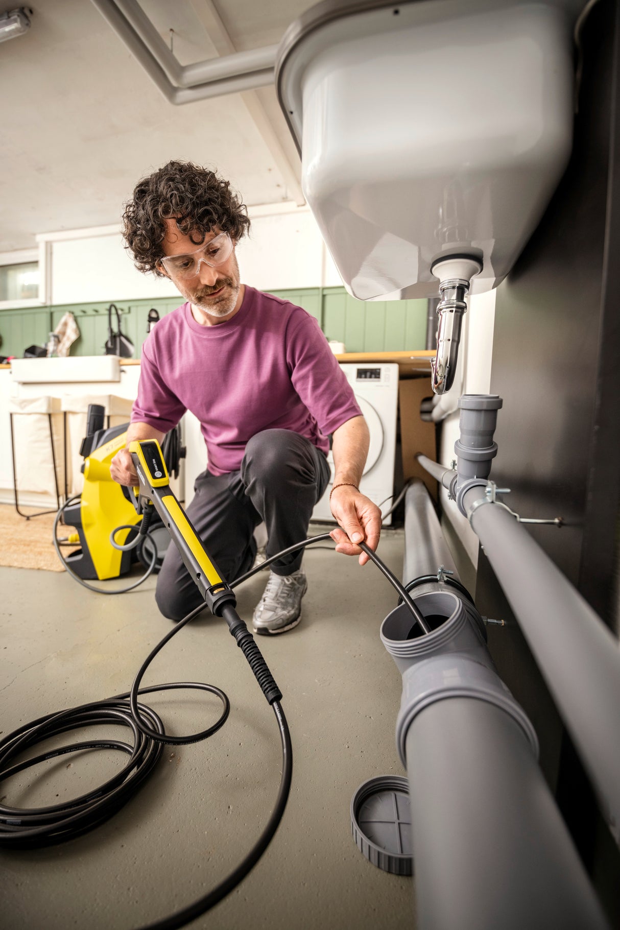 Drain cleaner set (15 m) for pressure washers