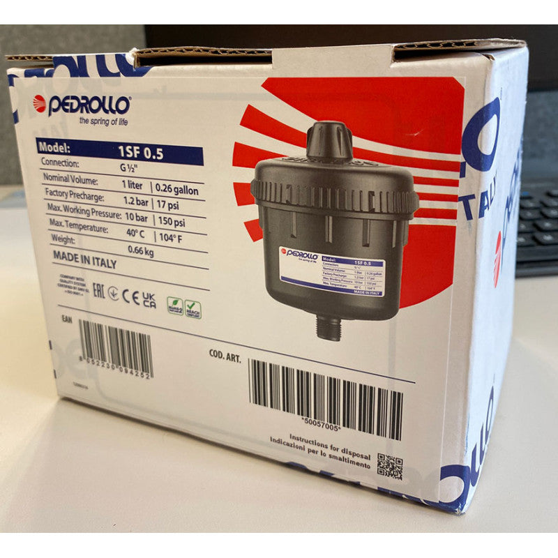 Pedrollo Serbatoio vaso espansione 1SF 1/2" M 1LT x Top Multi Tech