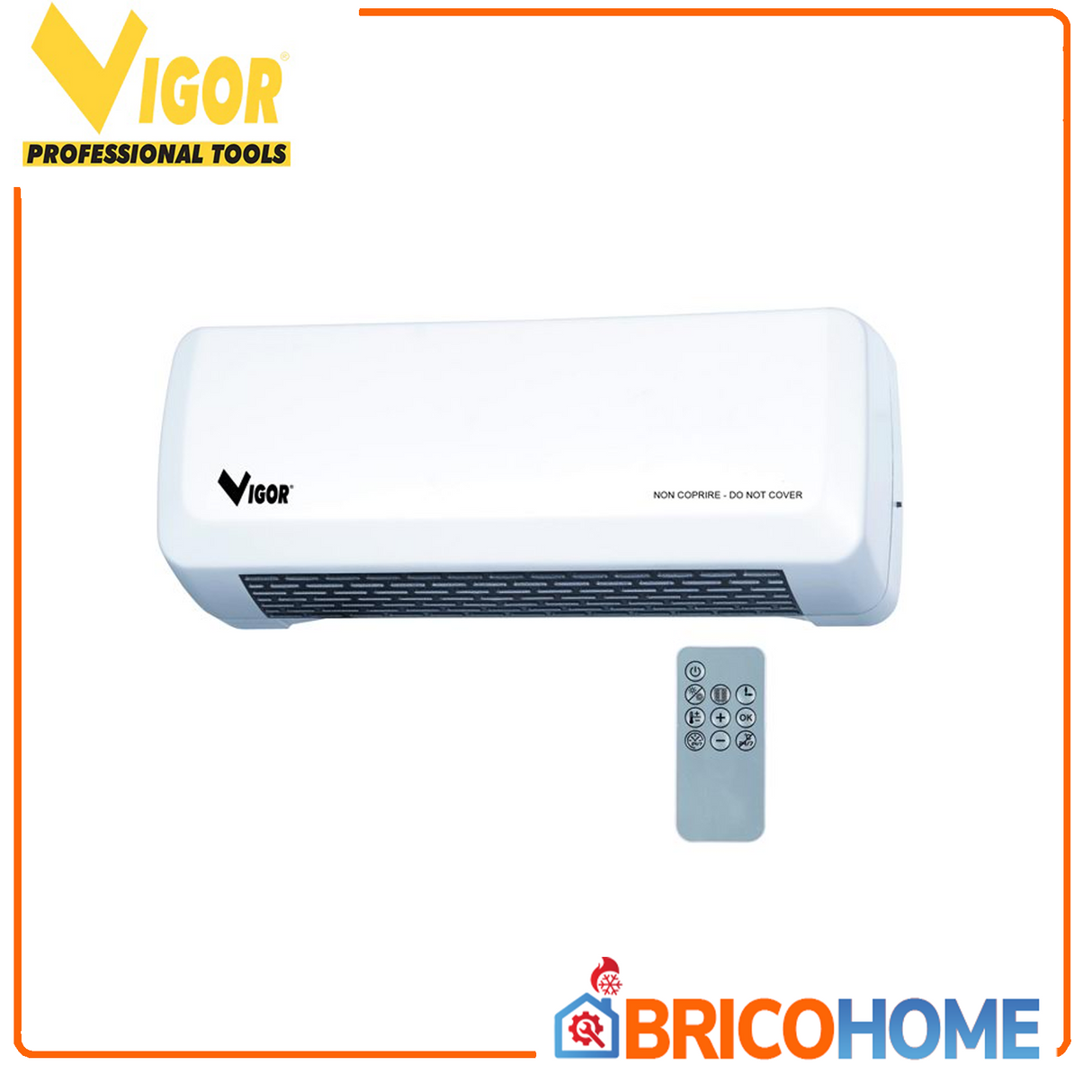 Termoconvettore da parete con telecomando 2000W - Vigor