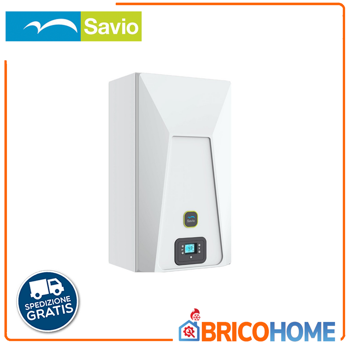 Caldaia a Condensazione Savio InoxDens Moon 25 S – 25kW, Metano/GPL, Kit Fumi Incluso, Classe A+