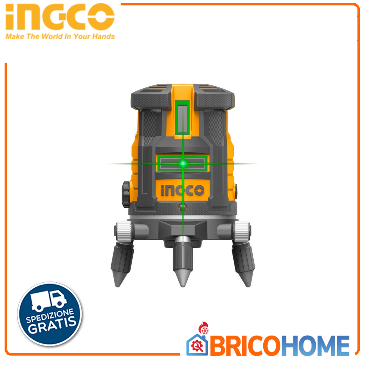 Selbstjustierender Laser-Nivellierlaser 0–30 m (grüner Strahl) – INGCO