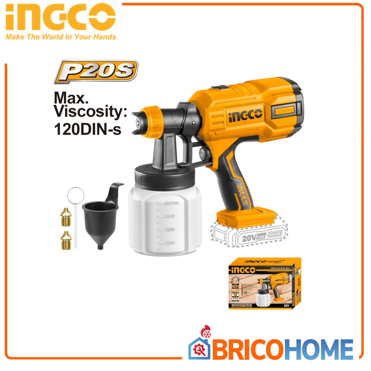 INGCO 20V batteriebetriebene Airbrush - NUDO (nur Maschinenkörper)