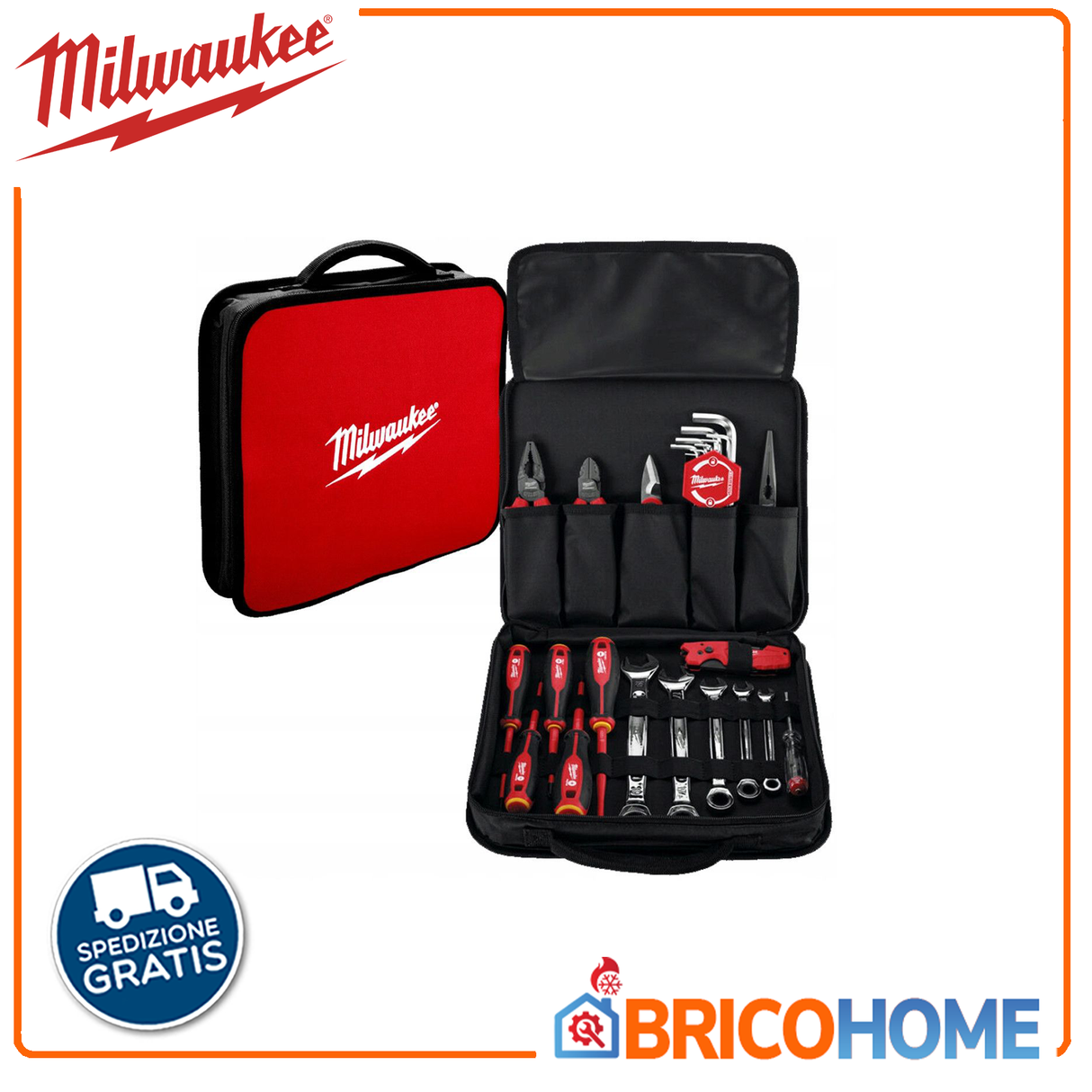 Borsa con 25 utensili da elettricista Milwaukee
