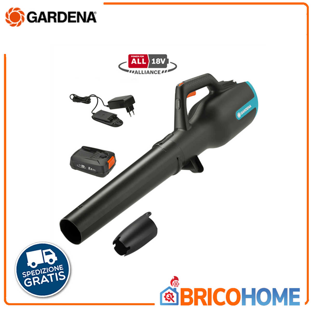 PowerJet 18V P4A Akku-Laubbläser Gebrauchsfertiges Set