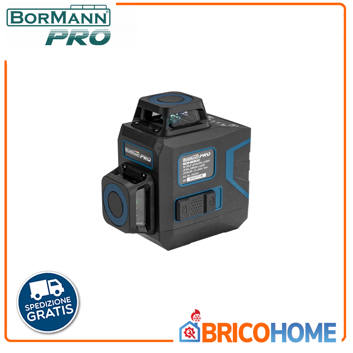 BORMANN Pro BDM6900 Livella laser a linea autoregolante raggio verde 3x360°