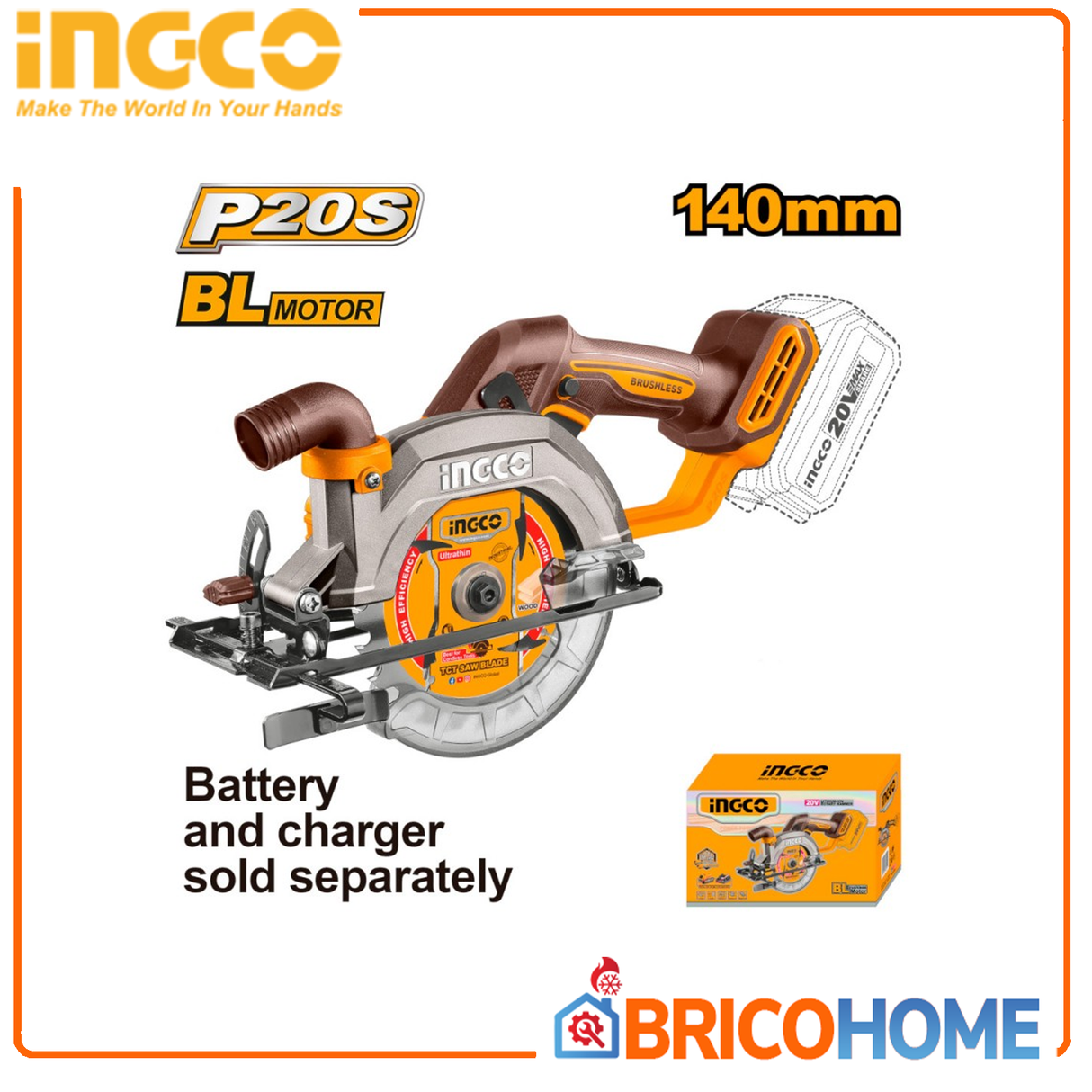 INGCO Sega circolare 20V D.140mm nuda ( solo corpo )