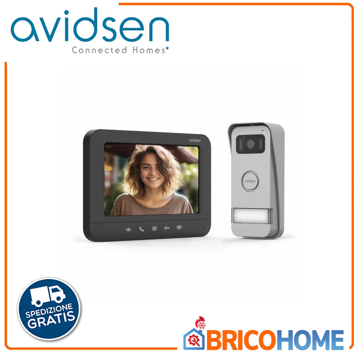 2-Draht-Farbvideo-Gegensprechanlage mit 7-Zoll-Bildschirm - Avidsen Prima